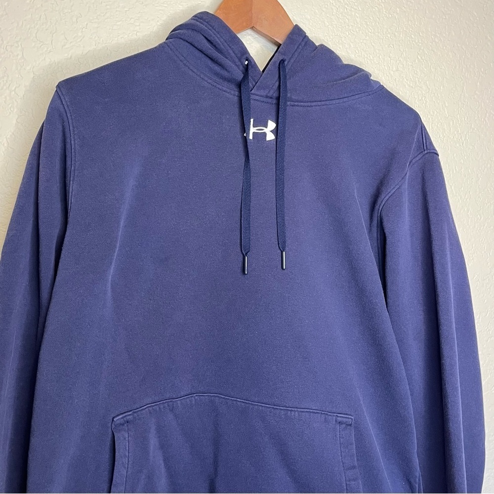 Under Armour Blue With White Logo Hoodie Men's Large - Picture 2 of 14